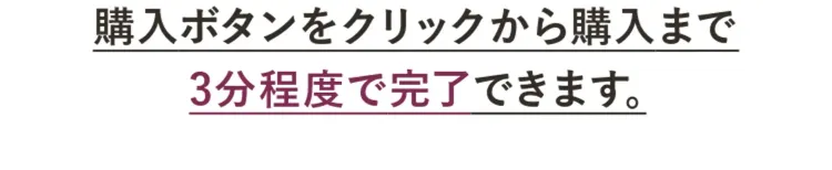 購入ボタンをクリックから購入まで3分程度で完了できます。