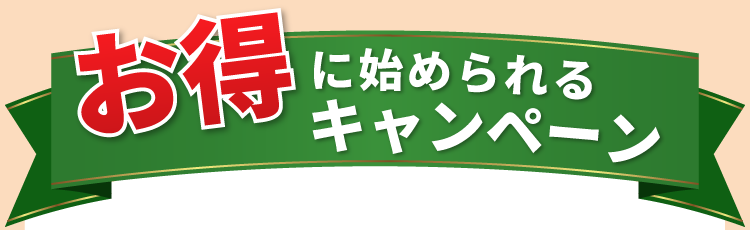 お得に始められるキャンペーン