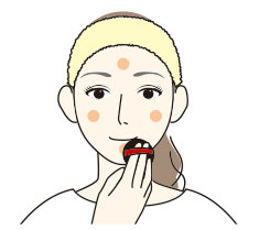 2.水やぬるま湯でしっかり洗い流します。