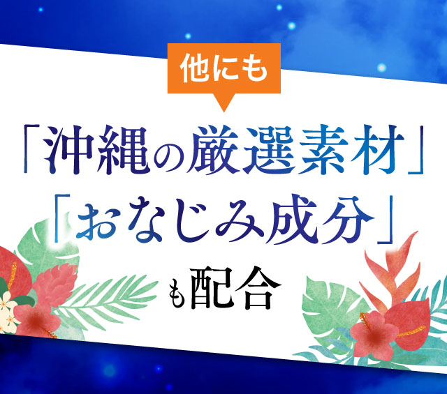 他にも沖縄厳選素材おなじみ成分も配合