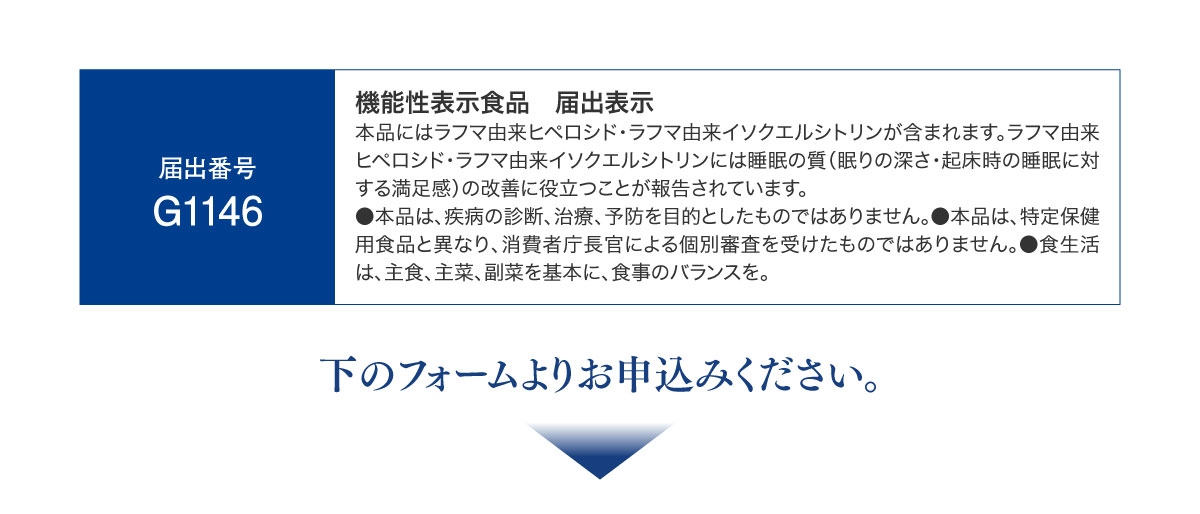 機能性表示食品　届出表示