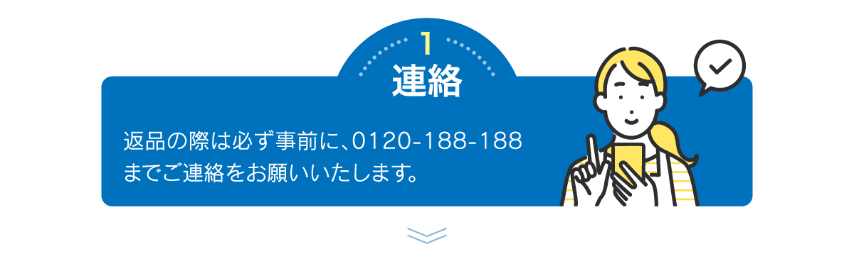 返品の際は必ず事前に、0120-188-188までご連絡をお願いいたします。