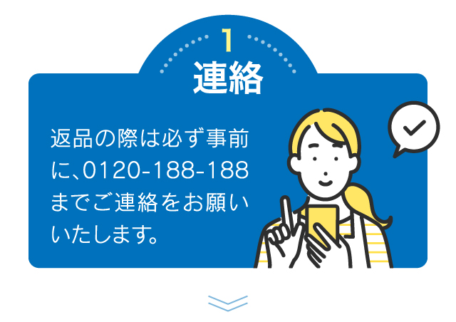 返品の際は必ず事前に、0120-188-188までご連絡をお願いいたします。